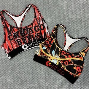 Ethika Women's S Sports Bra Lot Of 2 Red‎ Multicolor Racerback Activewear Yoga